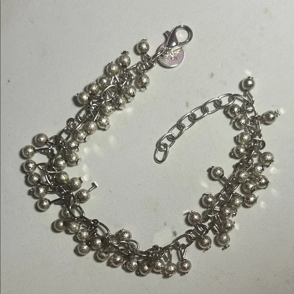 Silver Brushed Beaded Bracelet - Picture 1 of 6